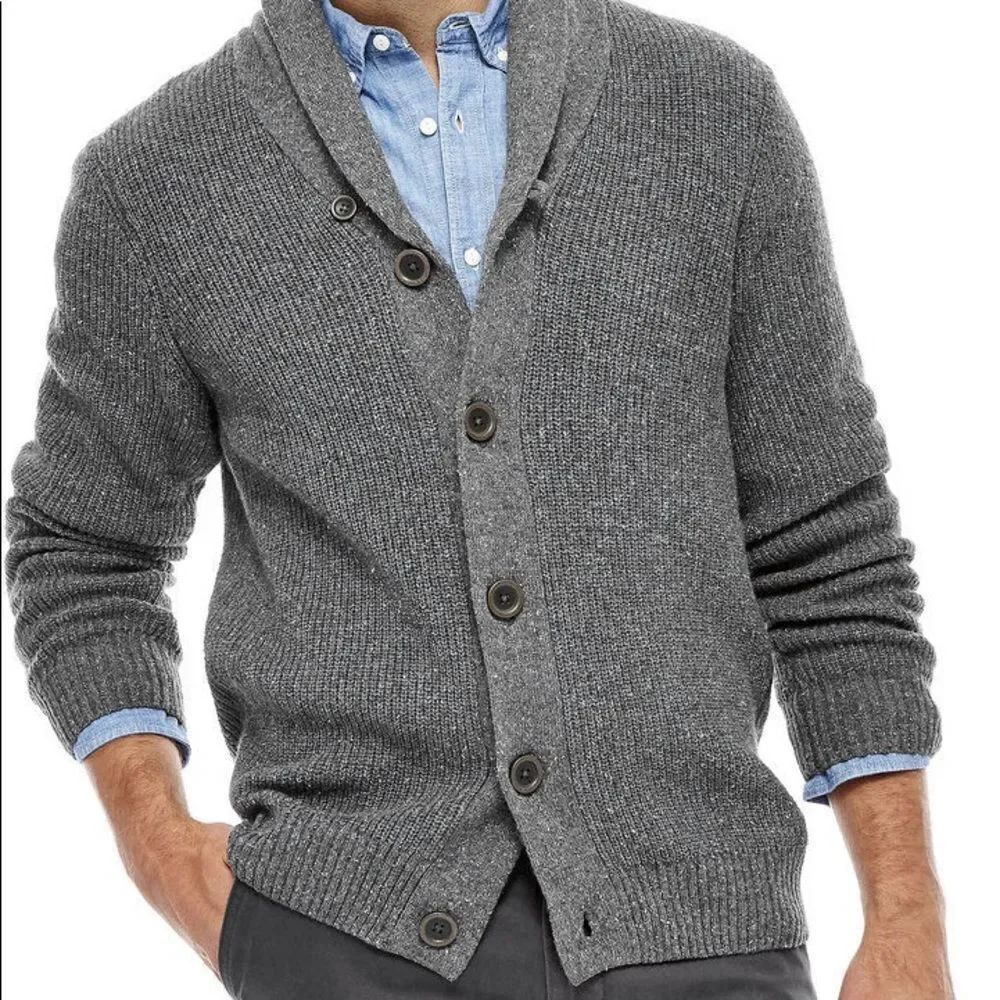 ✨HP✨Dockers Men's Long Sleeve Shawl Collar Button Front Cardigan✨